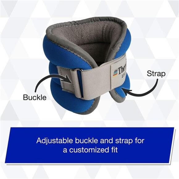 THERABAND Ankle Weights, Comfort Fit Wrist & Ankle Cuff Weight Set, Adjustable - Picture 3 of 7